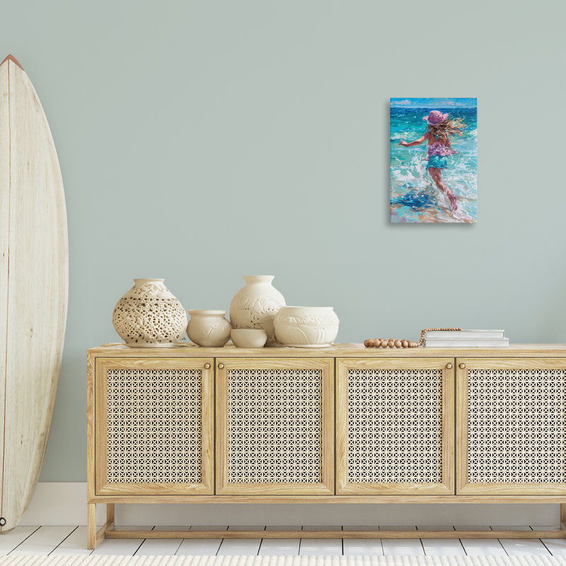 «Summer Beach Fun Girl», toile par LSR Design Studio, H 24 po x l 16 po