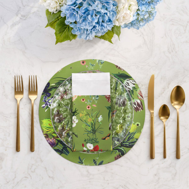 Flora Fauna Cotton Sateen Dinner Napkins, Fontana