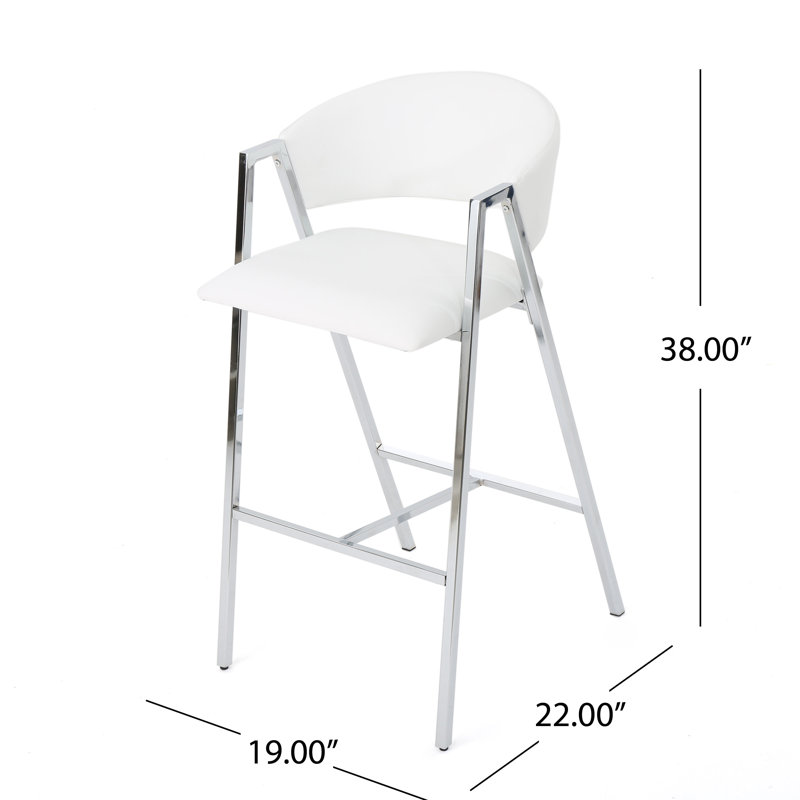 Tabouret de bar 28 po Ansaldi, Blanc