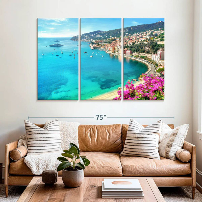 Plage côtière Gillard Villefranche-Sur-Mer, H 42 po x l 65 po
