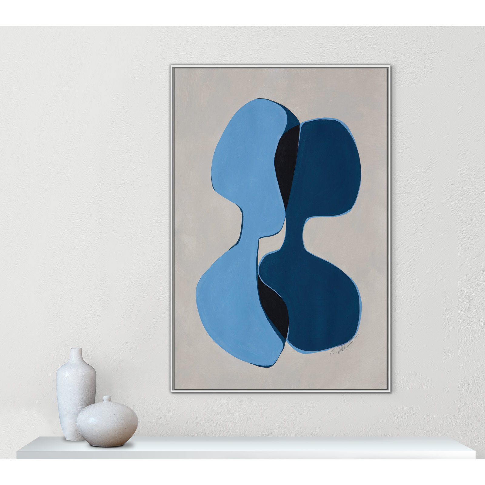 In Unity I by Filippo Ioco For Casa Fine Arts, 61.5" H x 41.5" W x 2" D, White Framed