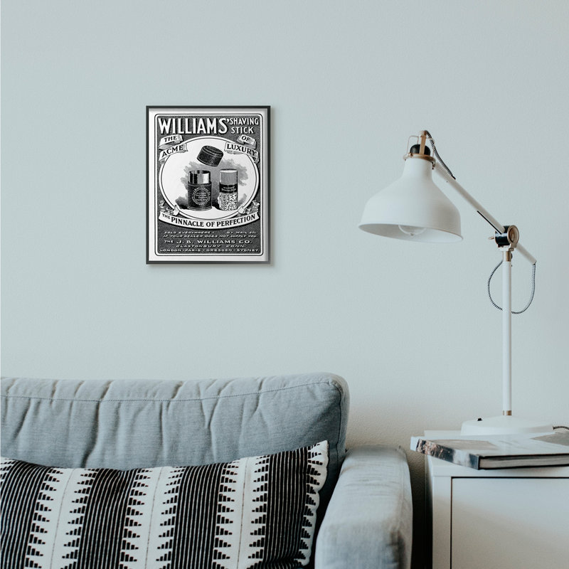 «Shaving publicité Vintage Black and White Design» par The Evening Evening Post, impression sur toile non encadrée