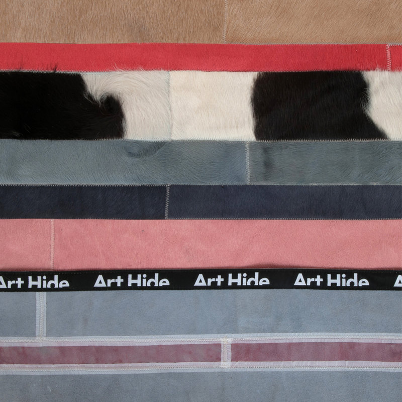 Nueva Raya Cowhide Striped Area Rug, Runner 2'7" x 13'1"