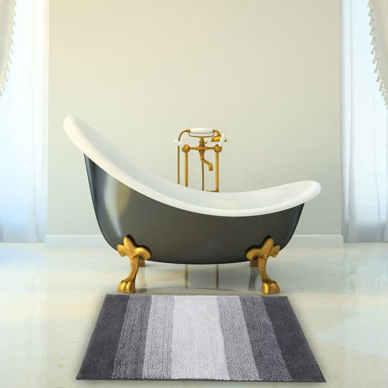 Ebern Designs Thick Bath Rugs Set For Bathroom Water Absorbent & Non-Slip, 32" L x 20" W, Gray