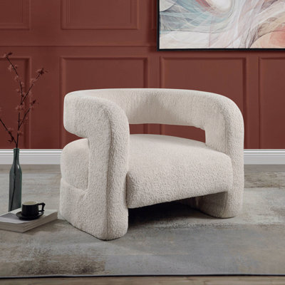 Fauteuil d'appoint en sherpa blanc