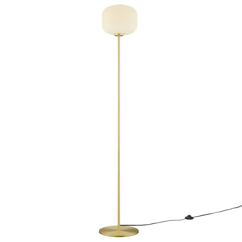 Lampe sur pied en verre et en métal Reprise par Modway, Blanc