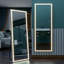 Miroir rectangulaire à angle droit en alliage d'aluminium DEL avec miroir de meuble-lavabo pour vestibule de chambre à coucher, salon / vestiaire-1979593419