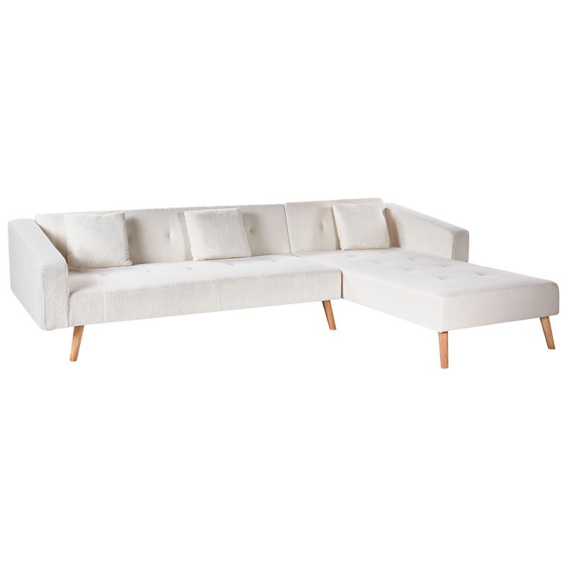 VADSO 4 Seater Sofa Bed, White Boucle