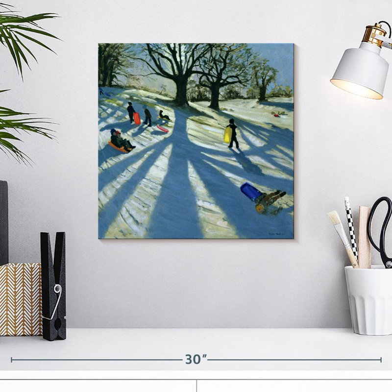 Hiver, traîneaux à neige, abbaye de Calke, H 16 po x l 16 po