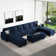 Shamiyah 7 - Piece Oversized 154.2'' Wide U Shaped L Shaped Velvet Sectional Sofa Living Room Couch Modular Sofa with Storage Ottomans