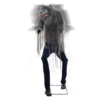 Haunted Hill Farm  7.0-Ft. Tall Towering Werewolf, Motion-Activated Halloween Animatronic