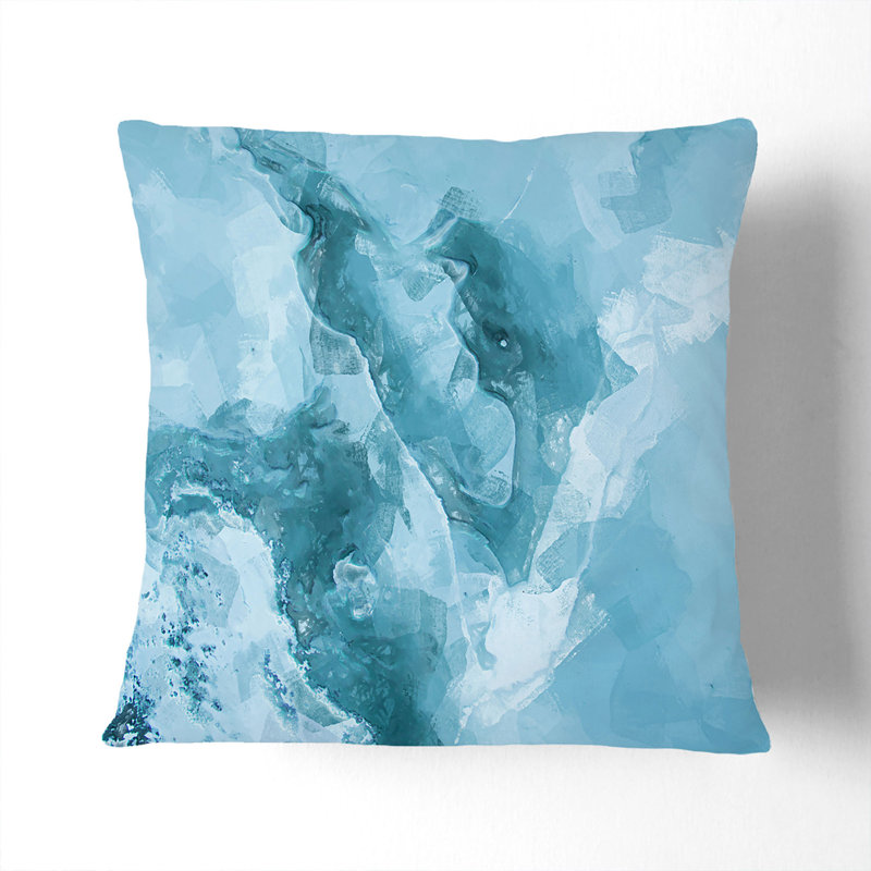 Peaceful Blues Cushion with Filling, 55cm H x 55cm W x 20cm D, White