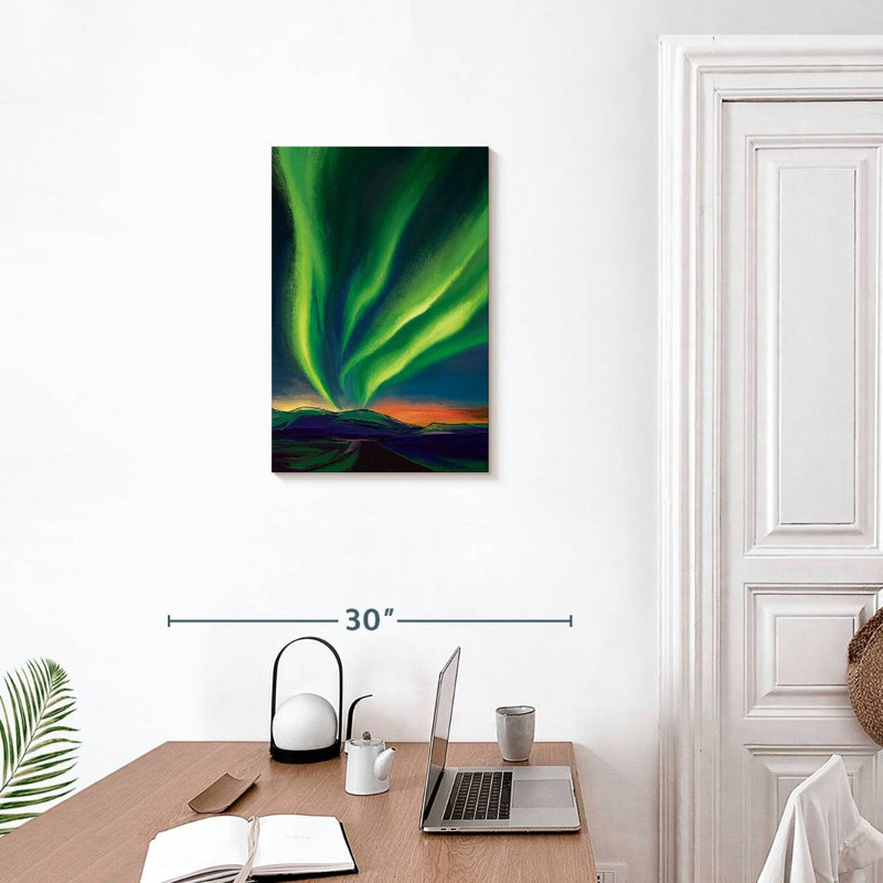 Alvord Aurora Borealis abstrait, H 24 po x l 16 po