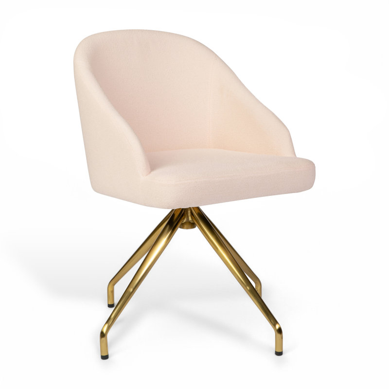 Chaise de bureau Martha Stewart Sora, Laiton poli, Rose