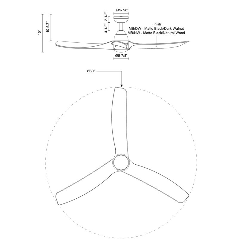 Baylor Smart Downrod Ceiling Fan, Natural Oak Wood