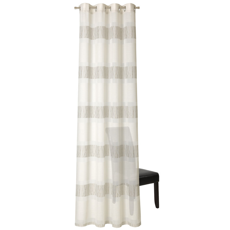 Aibek Semi Sheer Curtain Single Panel, Cream