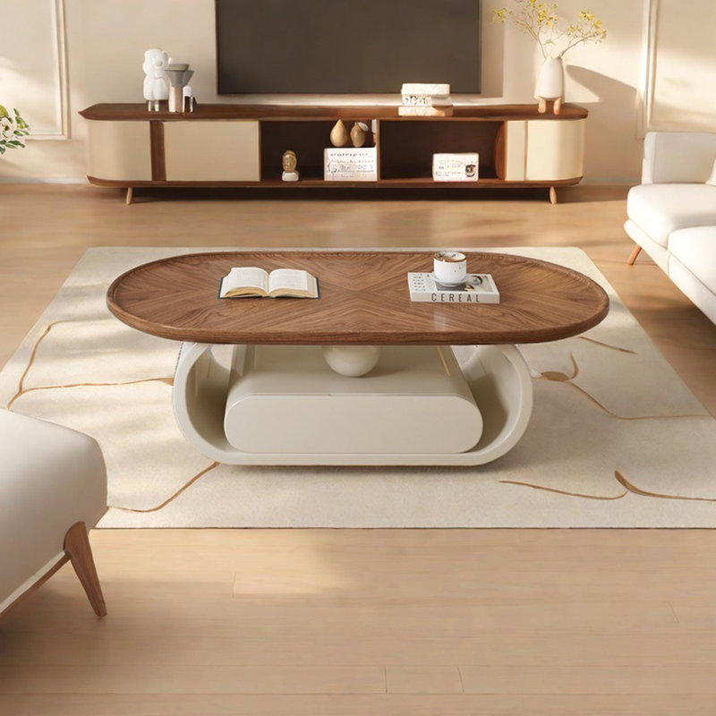 Table basse de plancher avec tiroirs, H 15,74 po x L 43,3 po x l 23,62 po