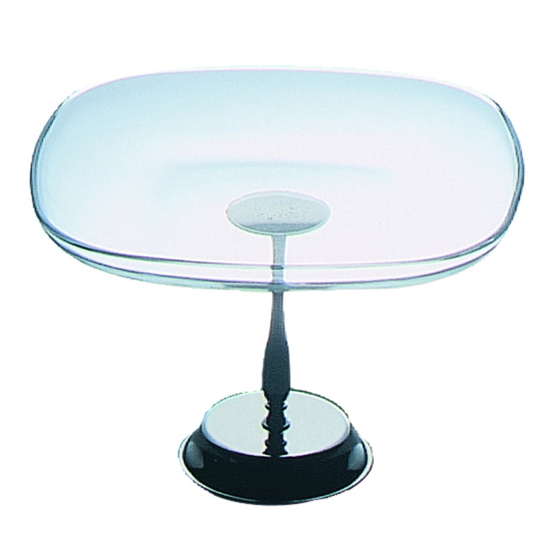 Assiette carrée en verre avec base Palace - 6 pièces - Acier inoxydable