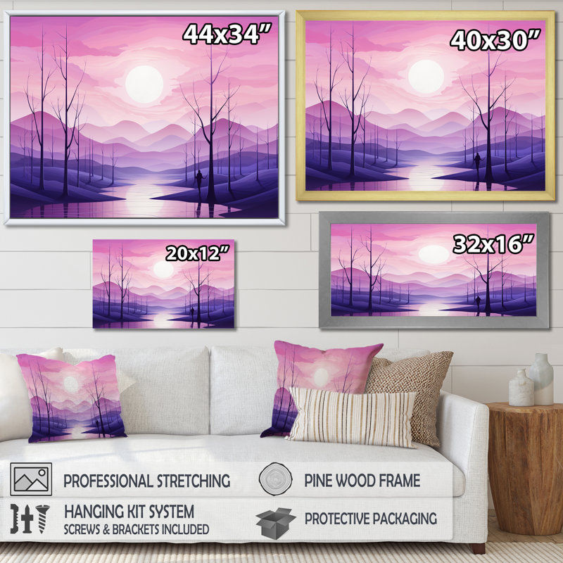 Minimalisme des forêts, fréquence IV sur toile, Cadre naturel flottant, H 24 po x l 32 po x P 1 po