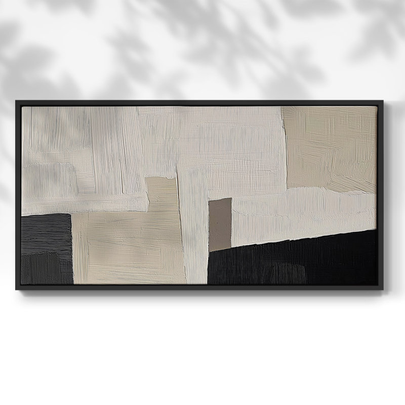 Série abstraite-DCLxx - Toile tendue avec châssis tendue, prête à être accrochée, Noir, H 21 po x l 41 po