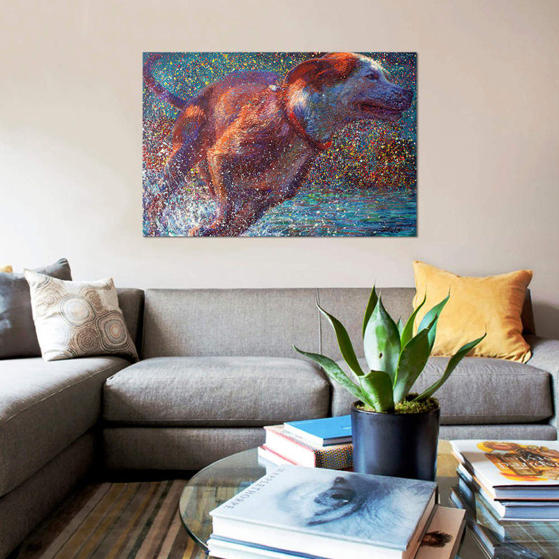 «Aquavita» par Iris Scott, impression sur toile tendue, H 8 po x l 12 po x P 0,75 po, Toile tendue, Pas de tapis