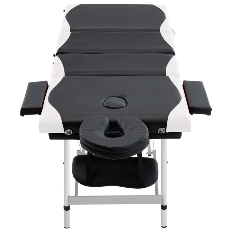 75.2'' Rectangular Adjustable Folding Table, Black/White