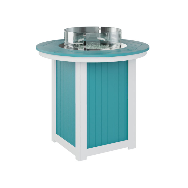 Berlin Gardens Donoma 44″ Round Bar Fire Pit Table, 38.87" H x 44" W x 44" D, Aruba Blue