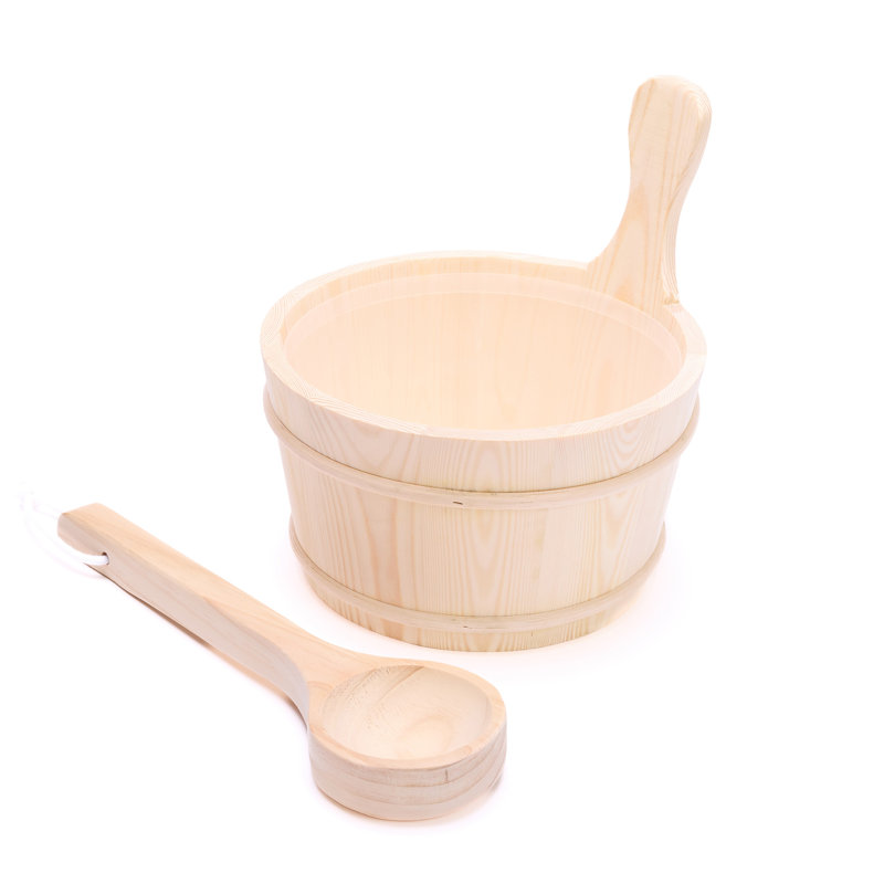 Seau et louche pour sauna