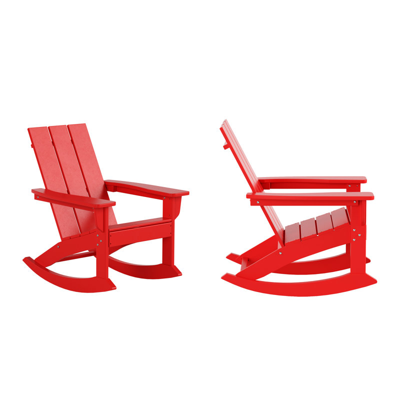 Chaise Adirondack berçante en plastique Joubert, Rouge