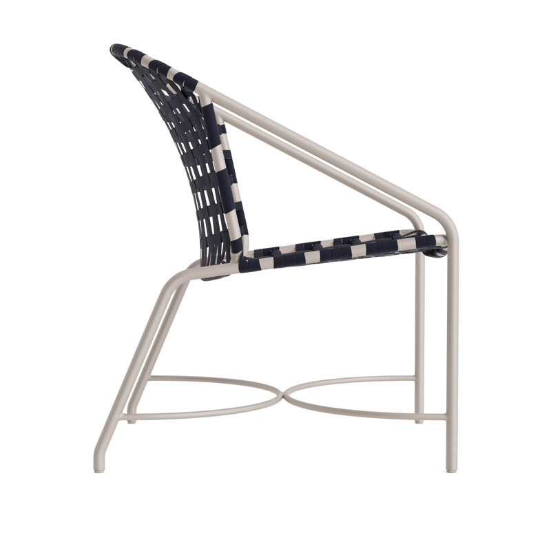 Kantan Outdoor Lounge Chair, Dove Smooth/Marine Suncloth Lace