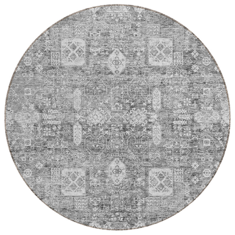 Ivanca Floral Indoor / Outdoor Rug, Round 8'