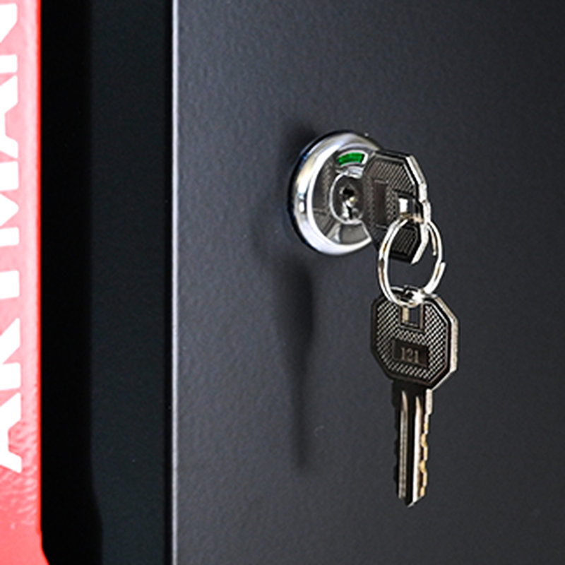 Steel Cabinet With Key Locking - Black&Red Multi Feature