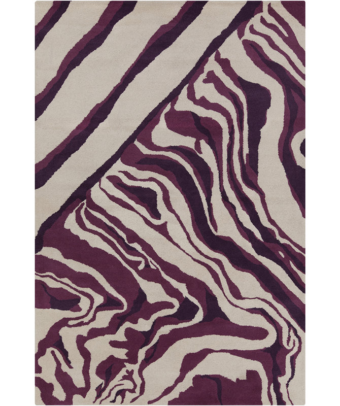 Tapis mauve touffeté à la main Ailey, 5' x 7'6"