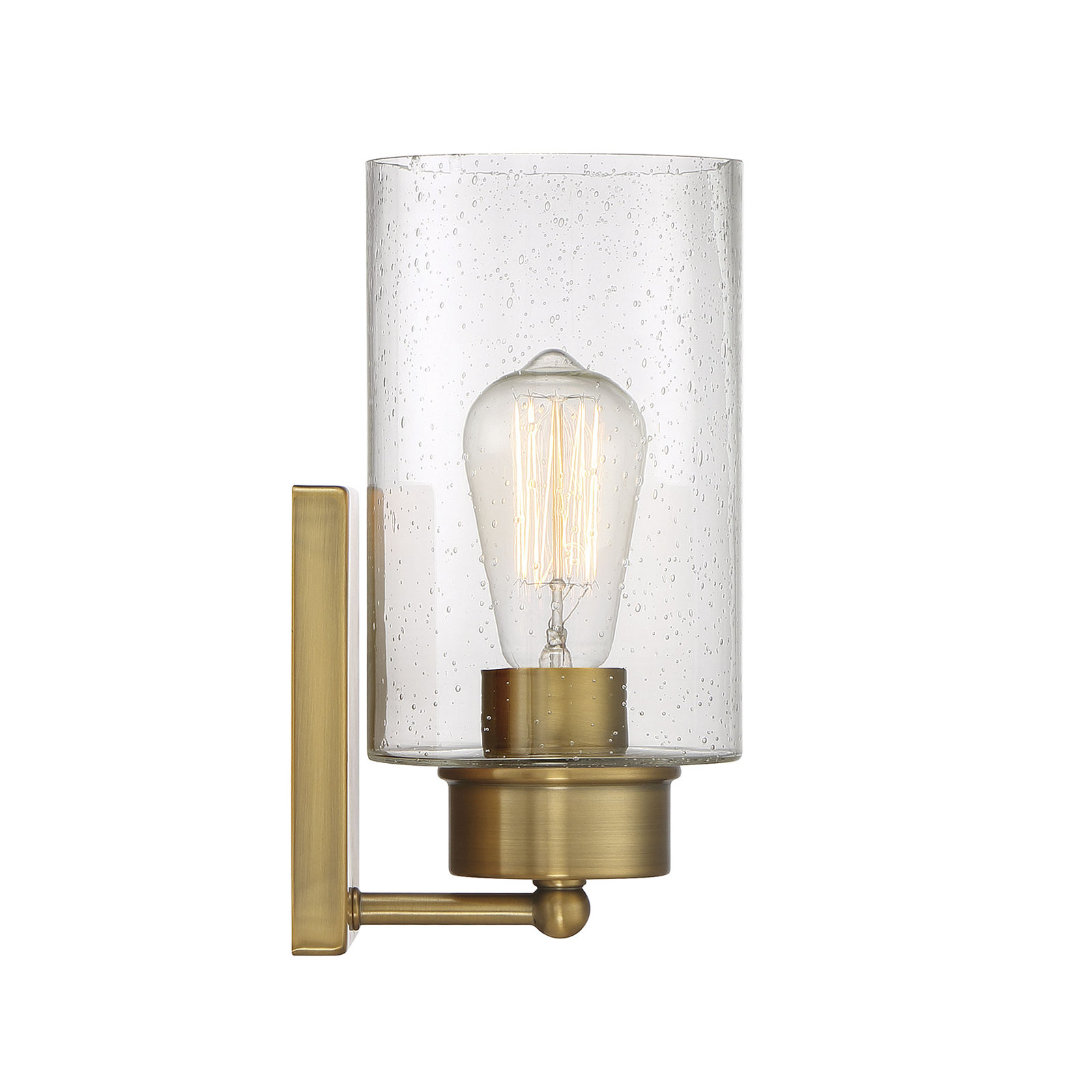Colada Single Light Dimmable Armed Sconce, Natural Brass