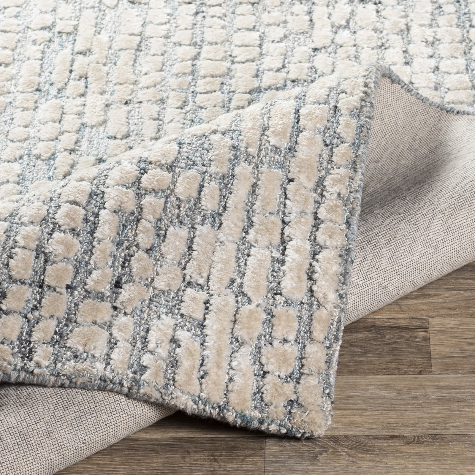 Mulbury Taupe Beige Hand-Tufted Abstract Rug, Rectangle 8' x 10'