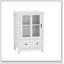 Armoire de rangement élégante avec portes simples en verre et poignée cloche unique pour une présentation et une organisation élégantes