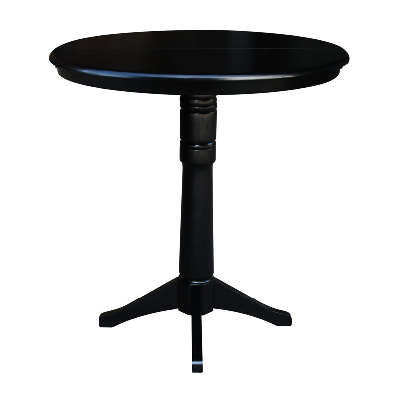 Ileia Extendable Solid Wood Dining Table, Black