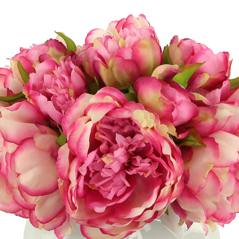 Peony Arrangement in a Wavy Glass Pot