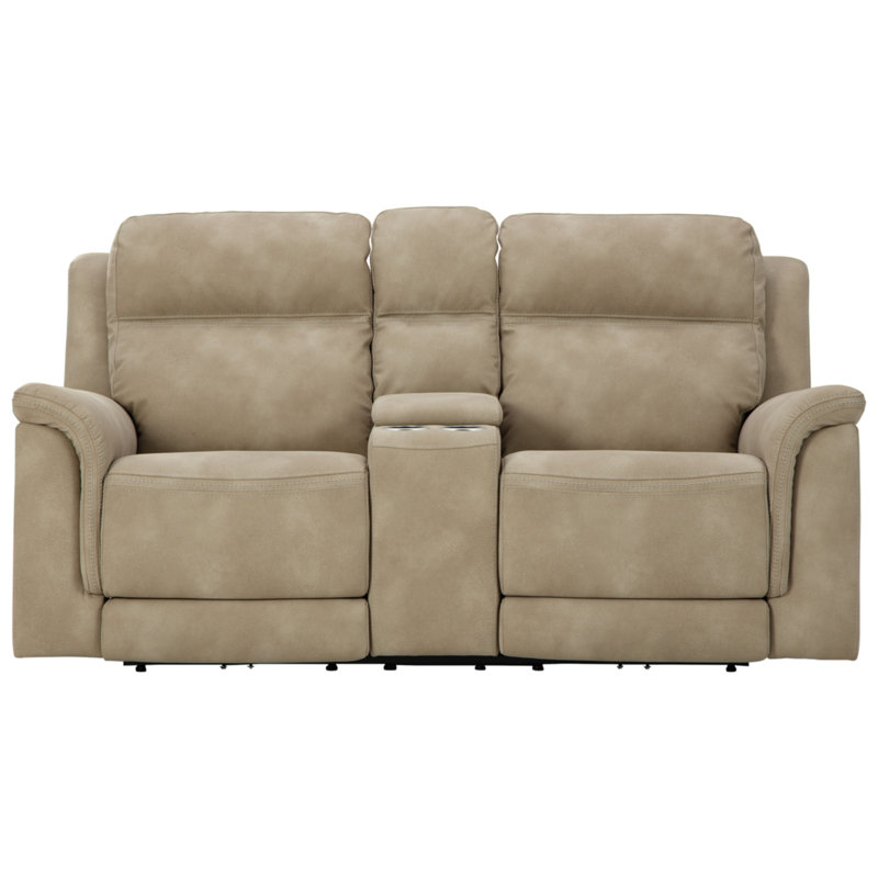 Causeuse inclinable 79,5 po en similicuir Gordils, Similicuir beige sable