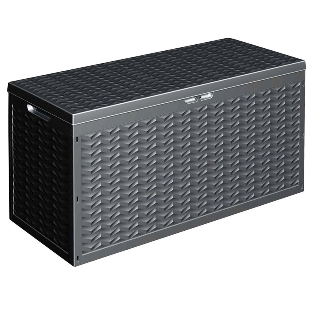Symple Stuff 120cm W 320L Water Resistant Plastic Lockable Deck Box in Black