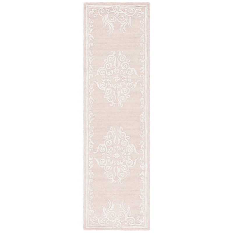 Watton Hand Tufted Wool/Viscose/Cotton Oriental Rug in Ivory/Light Brown, Runner 2'3" x 8'