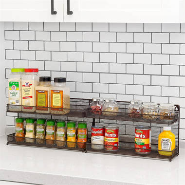 Rolanstar Spice Rack Organizer, 3 Tier Storage Shelf with Wire Basket