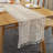 Farmhouse Rustic Cotton Table Runner With Tassel-1085355934