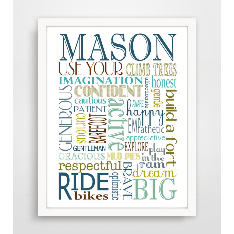 «Personalized Boy Rules», impression sur papier, Oui, H 10 po x l 8 po