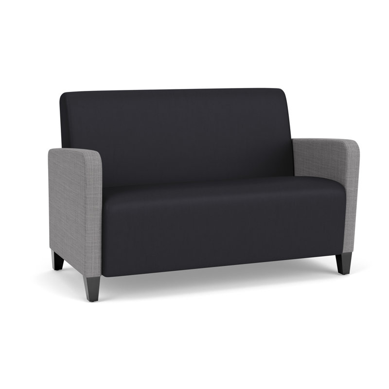 Causeuse de réception Ravenna, Bois noir, Gris Chambray / noir Patriot Plus