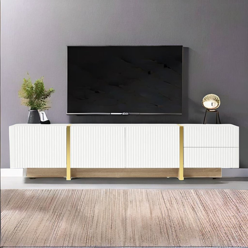 Hazera Unfinished Entertainment Center for TVs up to 78", White
