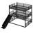 Metal Triple Bunk Bed With Safety Guardrails,Slide And Noise-Reduced Design-140611581
