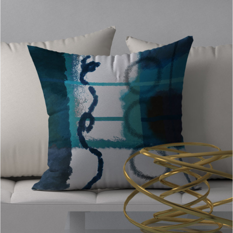Coussin décoratif abstraite, 24" X 24"