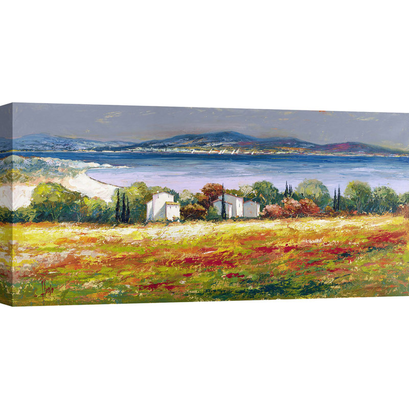 Mediterranean Village by Luigi Florio - Wrapped Canvas Painting, 35cm H x 70cm W x 4cm D