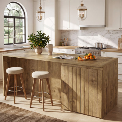 Grand îlot de cuisine 71 po avec armoire de rangement à double porte 71 po